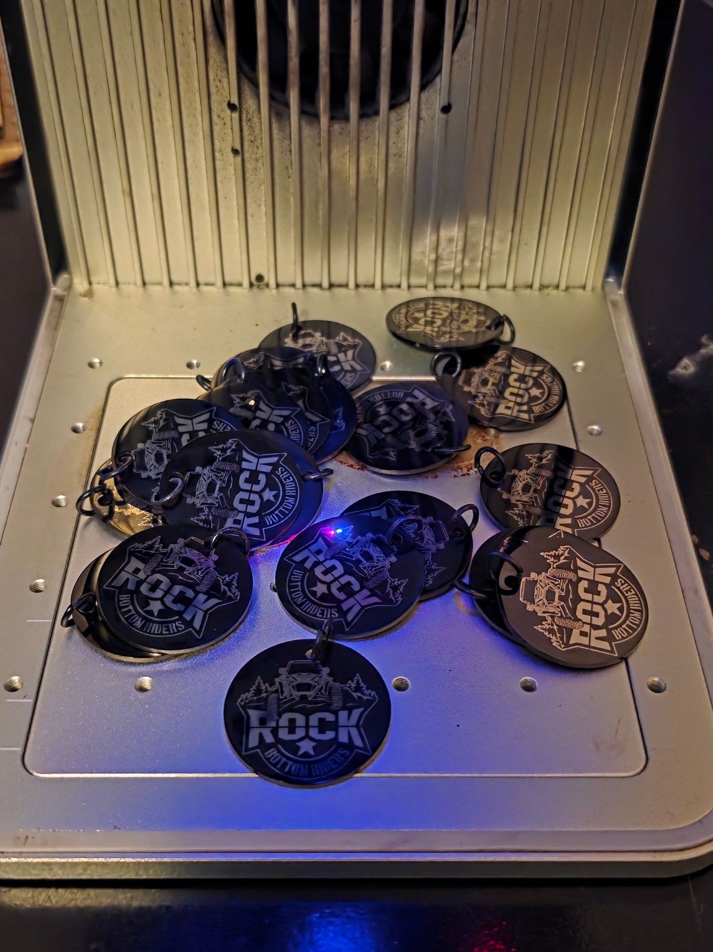 Laser etched metal key chain